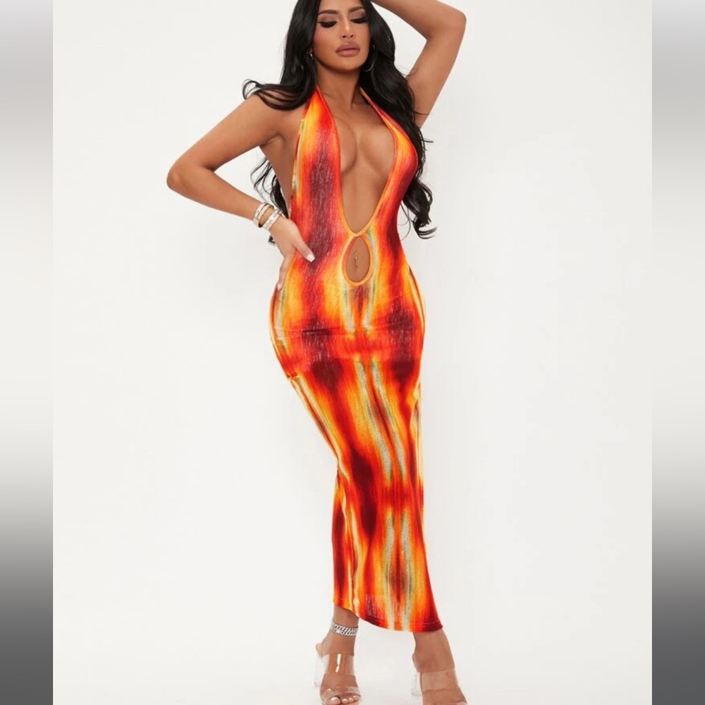 Printed Halter Dress